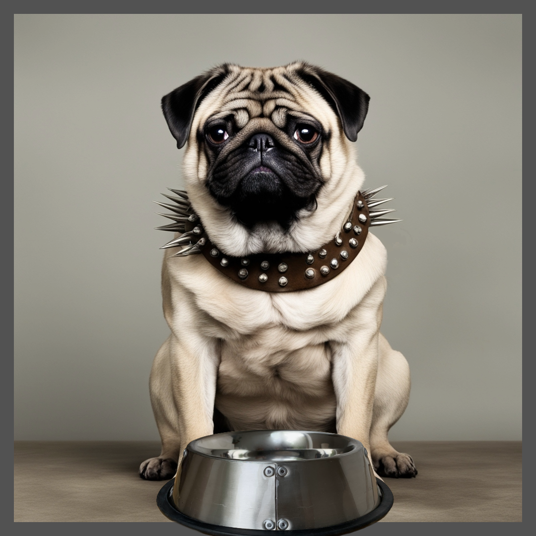 Silver Puglybowl for Dogs